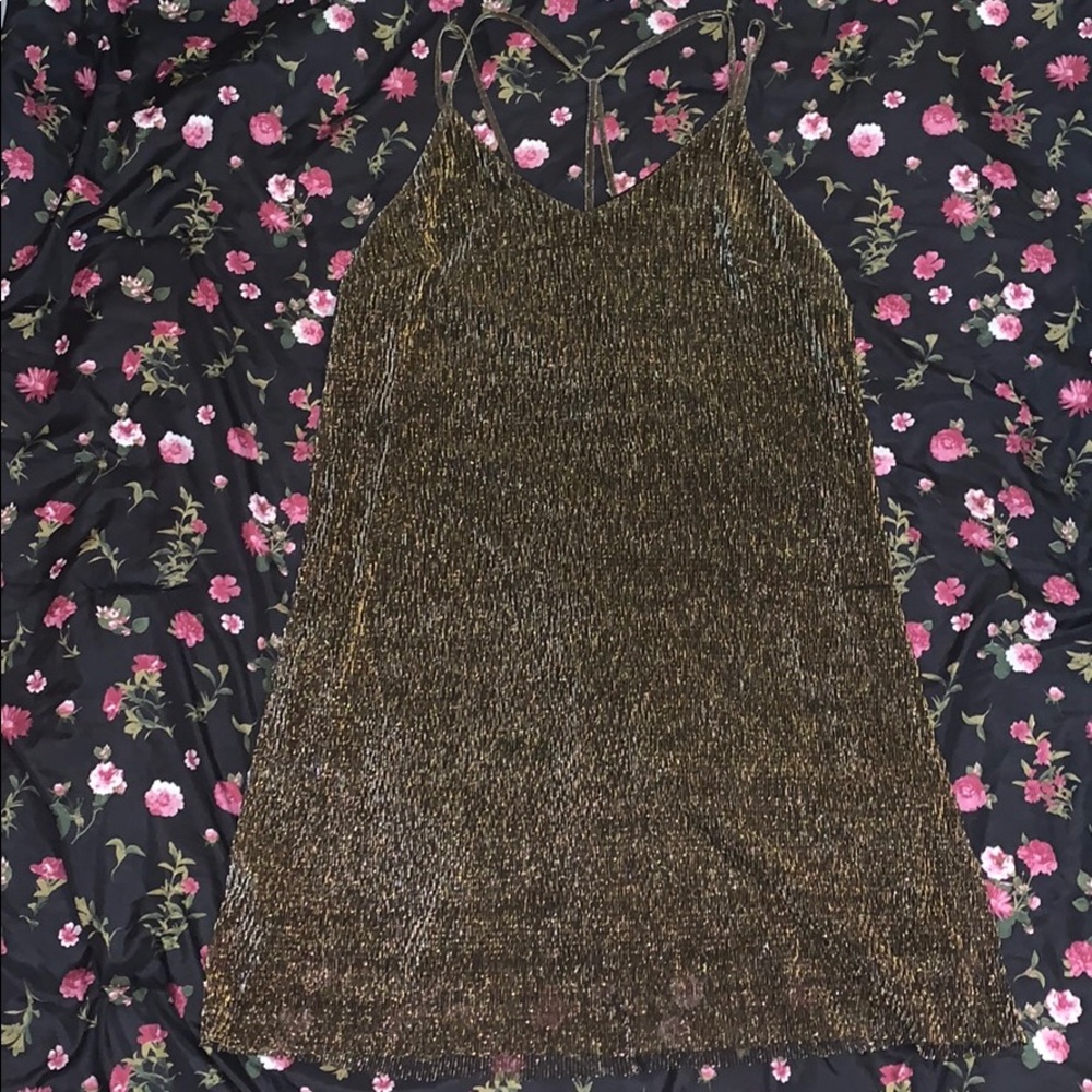 Gold Shimmer Short Dress